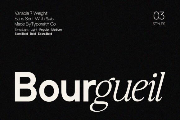 Bourgueil Typeface: A Modern Variable Sans Serif for Branding