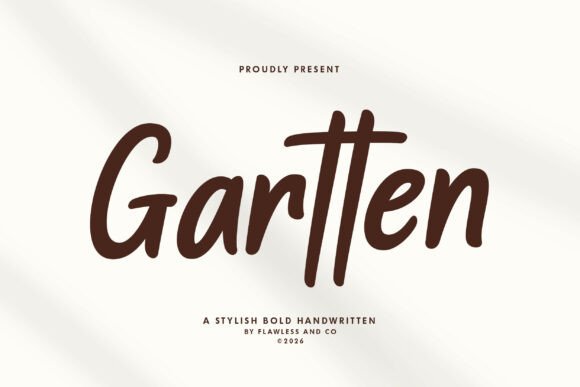 Gartten Typeface: Modern Script Handwritten Fonts for High-Impact Editorial Design