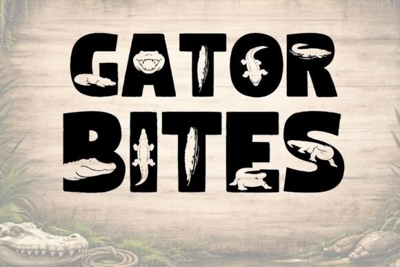Gator Bites Alligator Alphabet Font for Bold Editorial Design