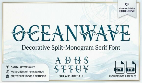 Ocean Wave Monogram: The Elegant Serif Typeface for Modern Campaigns