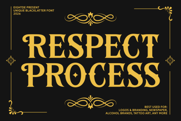 Respect Process: The Bold Blackletter Font for Edgy Brand Identity