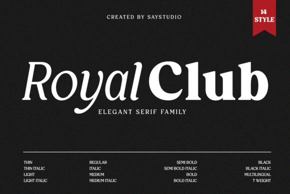 Royal Club Typeface for Elegant Branding and Print
